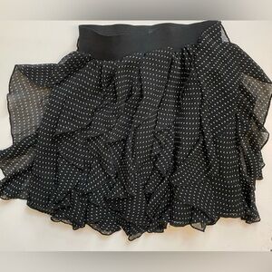 H&M tired polka dot mini ruffle skirt elastic waist w/ or w/o belt womens s 4